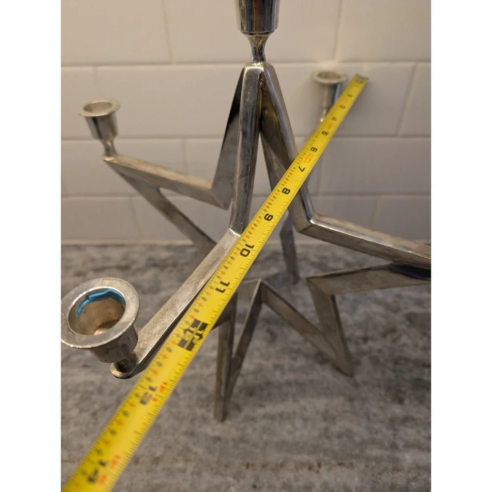VTG‎ Restoration Hardware Star Silver Plated Candelabra, Made In India